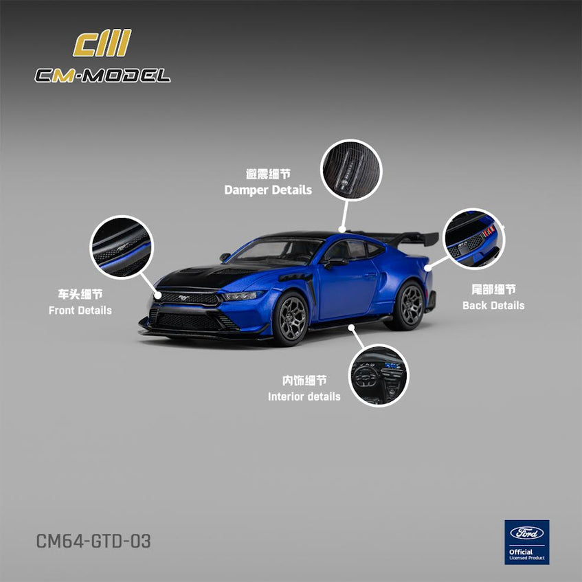 CM MODEL 1:64 Ford GTD Lightning Blue with Vivid Black Hood (CM64-GTD-03)