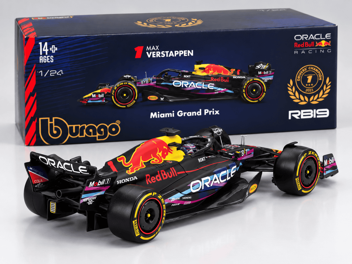 BBURAGO Red Bull Racing 1/24 F1 RB19 #1 Max Verstappen Winner Miami GP 2023 (18-28030-V-MIAMI)