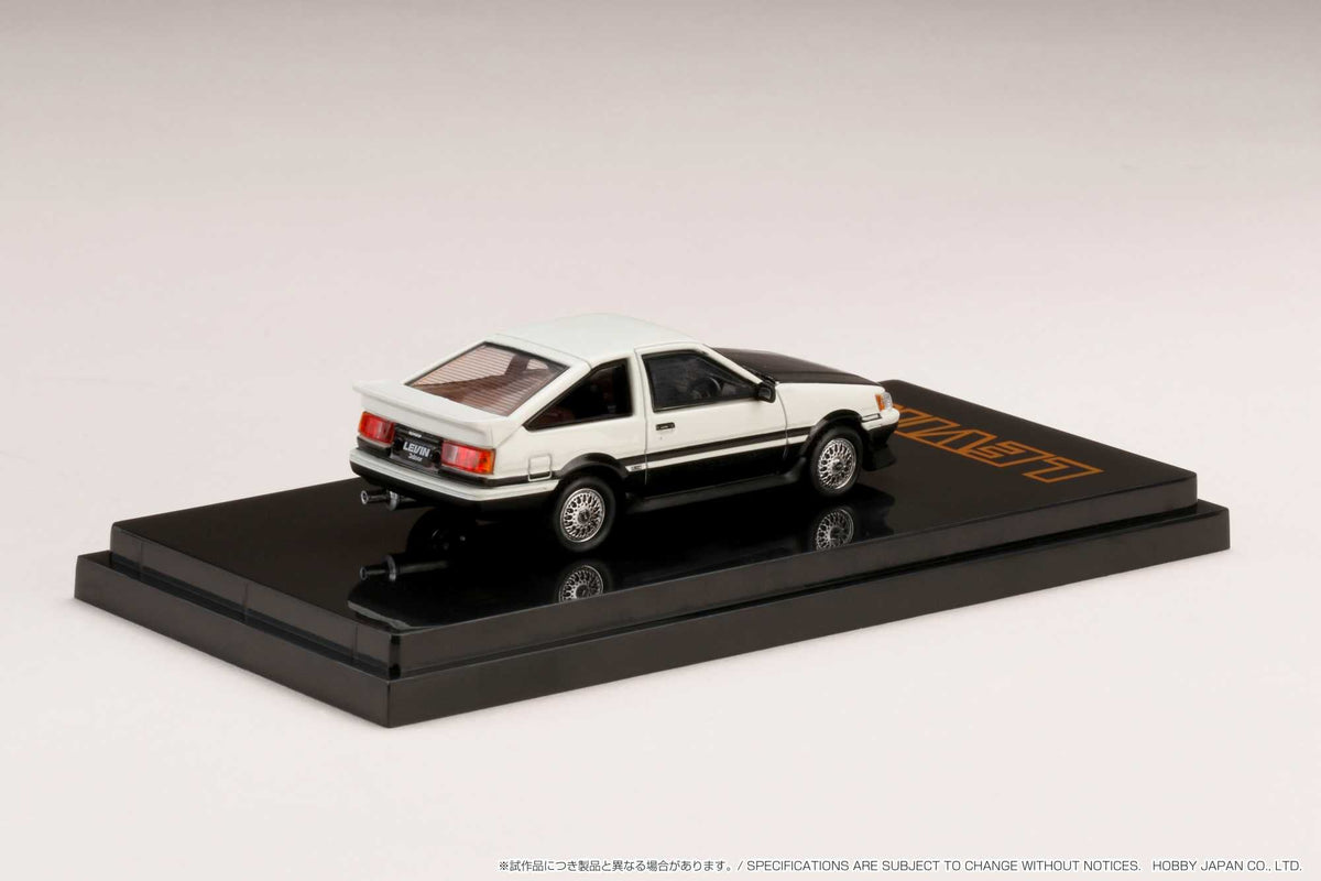 Hobby Japan 1:64 Toyota COROLLA LEVIN AE86 3 DOOR Customized Version White / Black (HJ641037CWK)