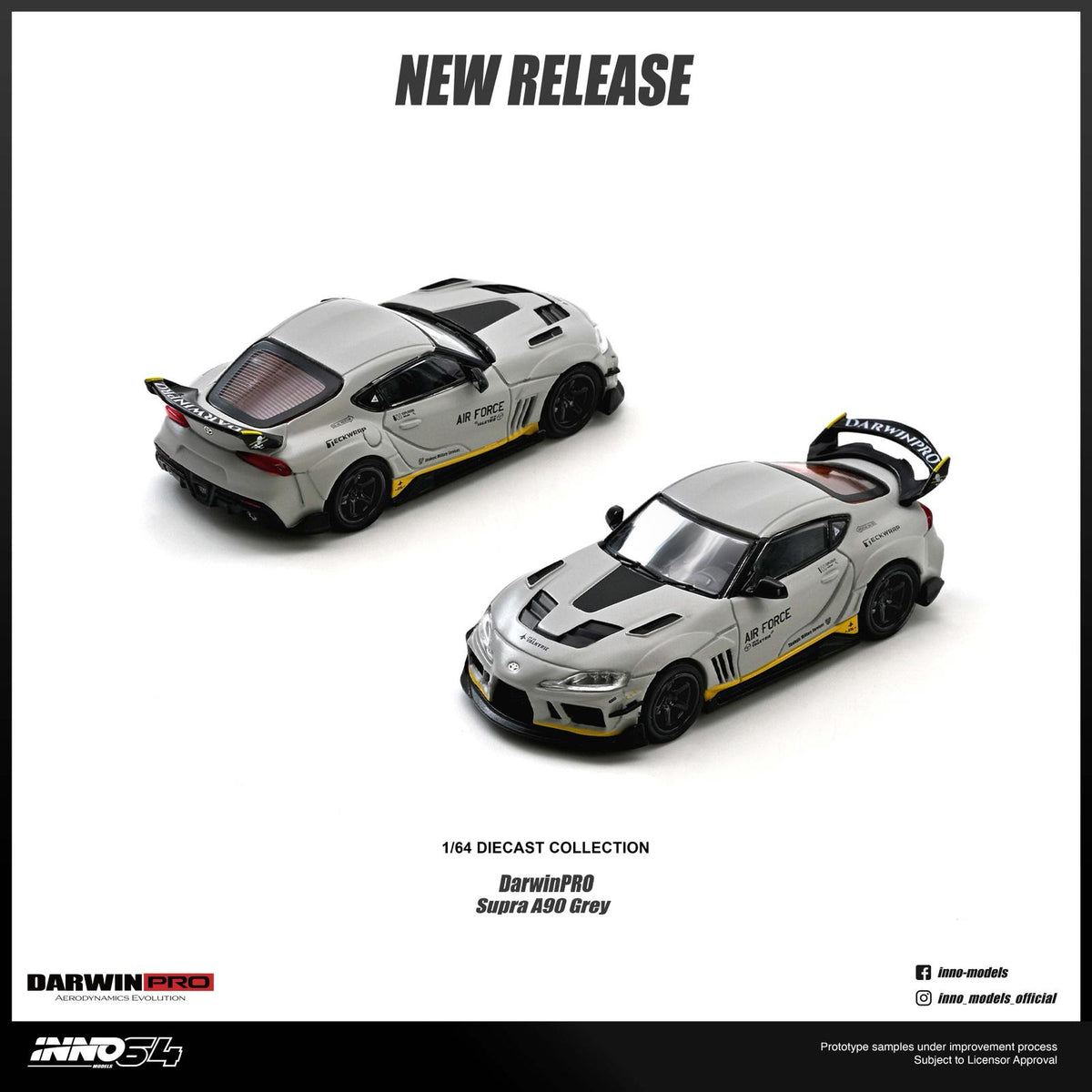 INNO64 1/64 TOYOTA SUPRA A90 "DarwinPRO" Matt Grey (IN64-A90DP-MGRAY)