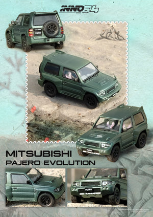 INNO64 1/64 MITSUBISHI PAJERO EVOLUTION Satin Green (IN64-EVOP-SGRE)