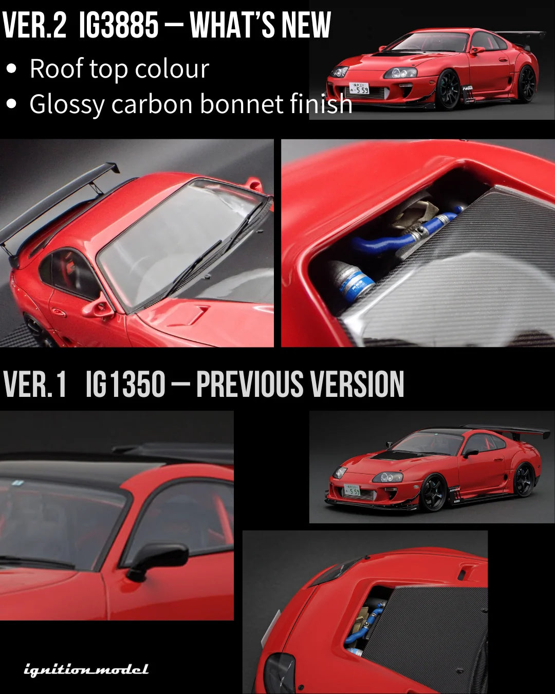 Ignition Model 1:18 Toyota Supra RZ (JZA80) ORIDO-STREET Ver. Red (IG3885)