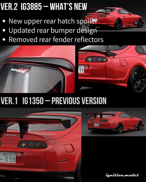 Ignition Model 1:18 Toyota Supra RZ (JZA80) ORIDO-STREET Ver. Red (IG3885)