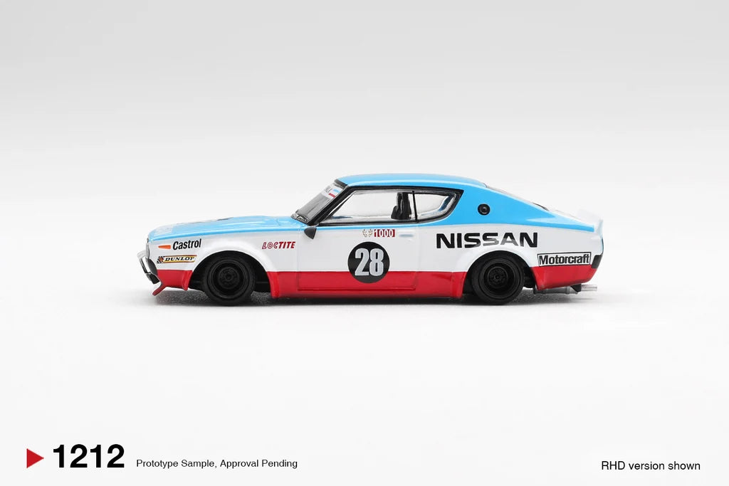 MINI GT 1/64 NISSAN SKYLINE KENMERI LIBERTY WALK RACING ’75 #28 RHD (MGT01212-R)
