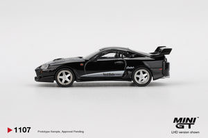 MINI GT 1/64 TOYOTA SUPRA MKIV A80 VEILSIDE COMBAT V-II BLACK LHD (MGT01107-L)
