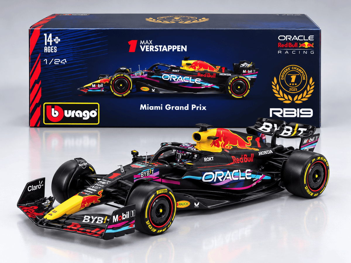 BBURAGO Red Bull Racing 1/24 F1 RB19 #1 Max Verstappen Winner Miami GP 2023 (18-28030-V-MIAMI)