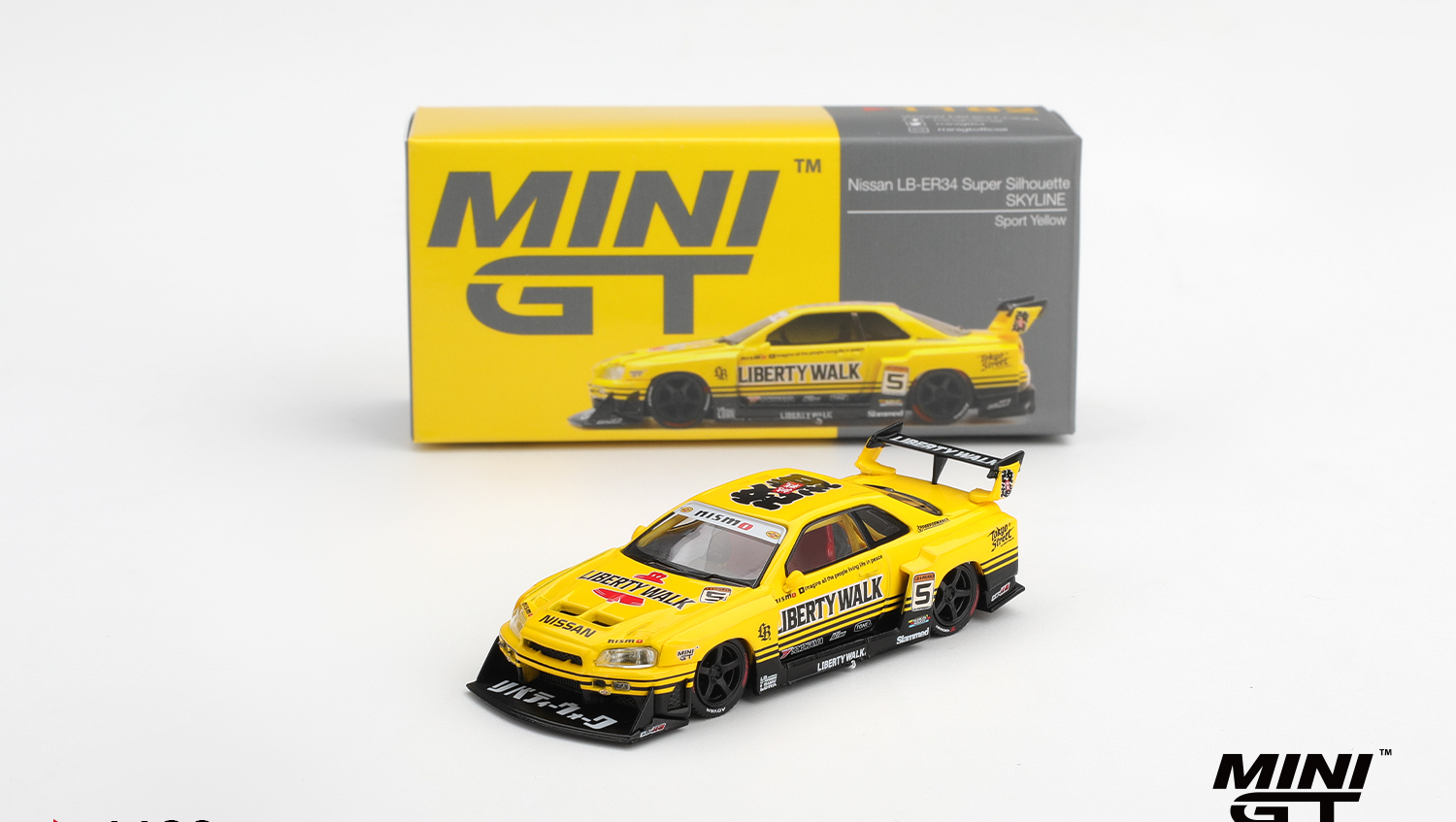 Mini GT 1:64 Nissan LB-ER34 Super Silhouette SKYLINE Sport Yellow (MGT01182-R)