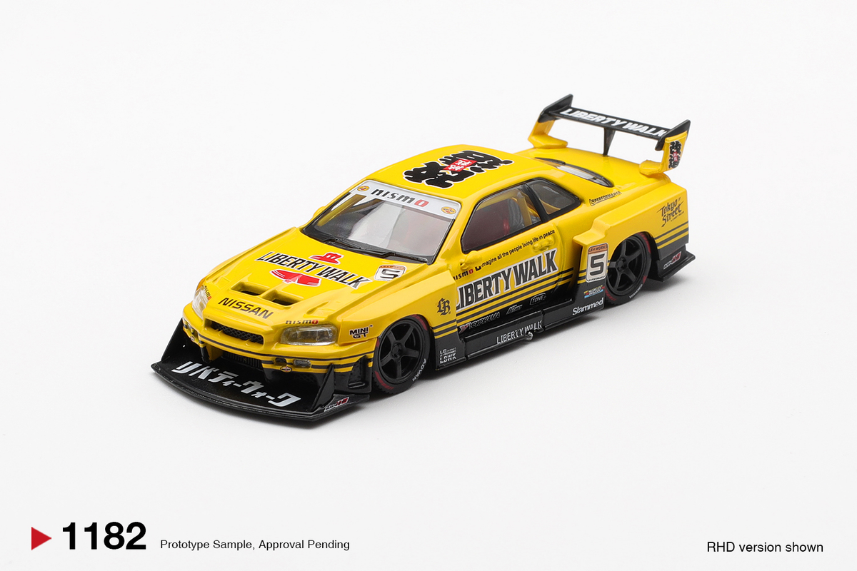 Mini GT 1:64 Nissan LB-ER34 Super Silhouette SKYLINE Sport Yellow (MGT01182-R)