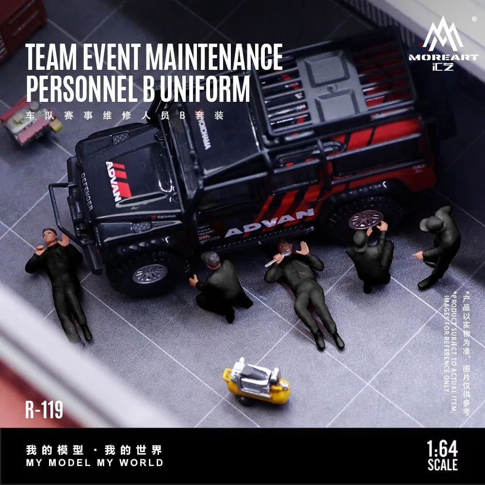 MoreArt 1:64 Racing Team Maintenance Personnel B Set (MO223119)