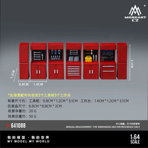 MoreArt 1:64 Red Scene Accessories Maintenance Workbench (MO641088)