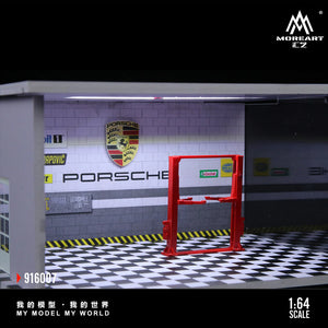 MoreArt 1:64 Assembled Version Lighting Scene Auto Repair Shop F - Porsche