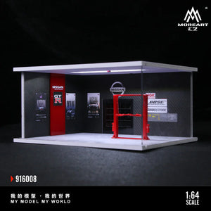MoreArt 1:64 Assembled Version Lighting Scene Auto Repair Shop G - Nissan