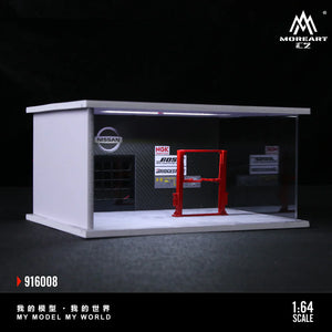MoreArt 1:64 Assembled Version Lighting Scene Auto Repair Shop G - Nissan
