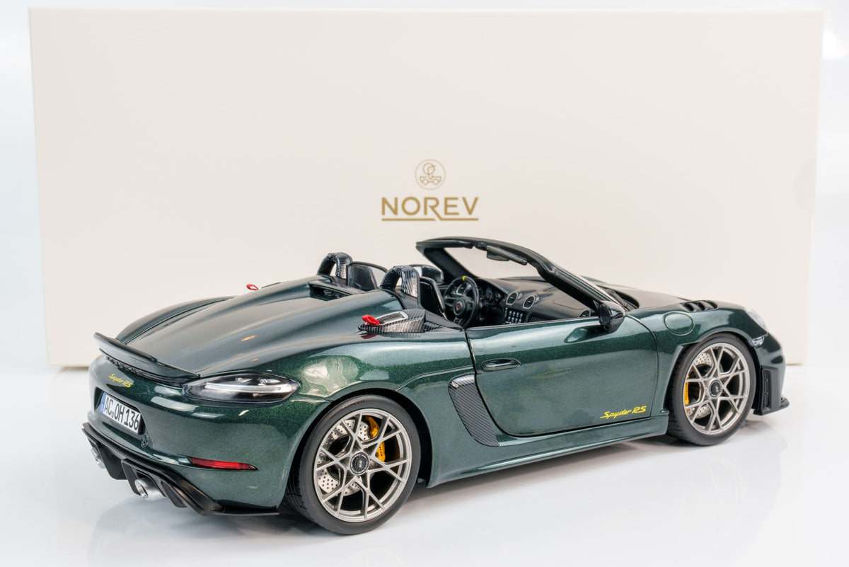NOREV 1/18 PORSCHE 718 (982) SPIDER RS WEISSACH PACKAGE 2023 FOREST GREEN (187272)