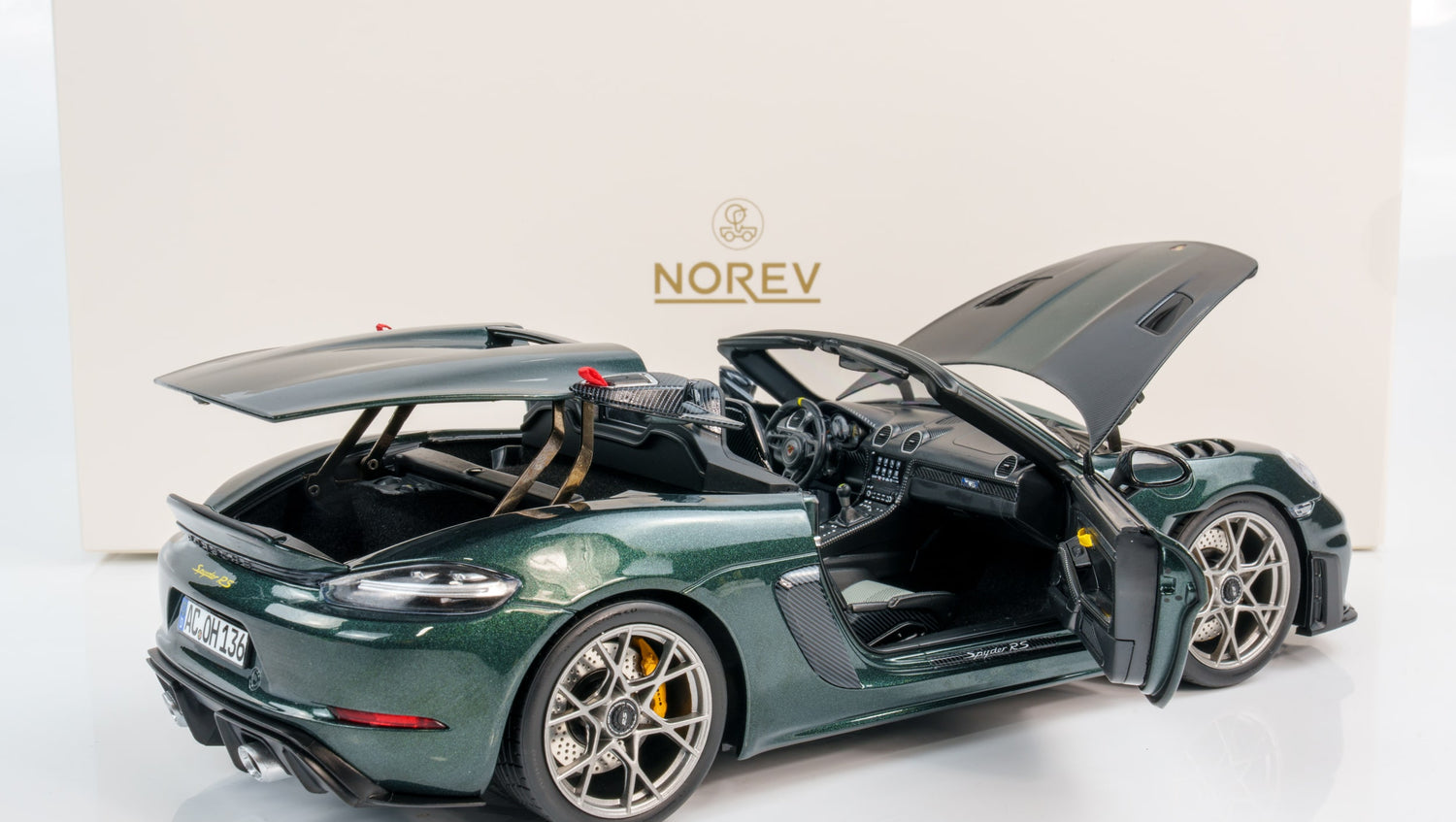 NOREV 1/18 PORSCHE 718 (982) SPIDER RS WEISSACH PACKAGE 2023 FOREST GREEN (187272)