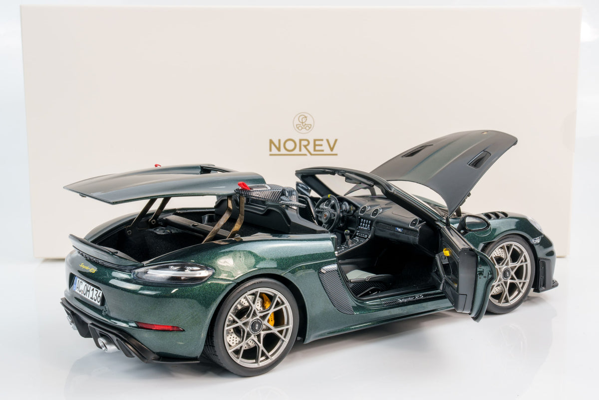 NOREV 1/18 PORSCHE 718 (982) SPIDER RS WEISSACH PACKAGE 2023 FOREST GREEN (187272)