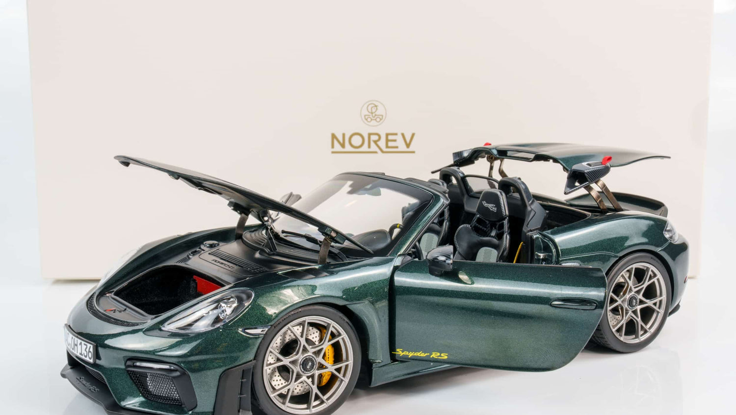 NOREV 1/18 PORSCHE 718 (982) SPIDER RS WEISSACH PACKAGE 2023 FOREST GREEN (187272)