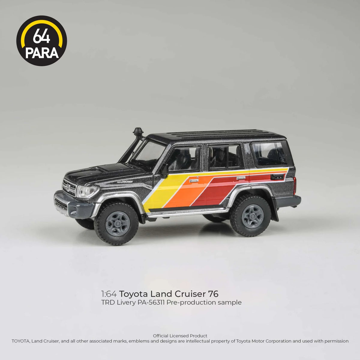 PARAGON 1/64 TOYOTA LAND CRUISER LC76 TRD 2014 GRAY METALLIC LHD (PA-56311)