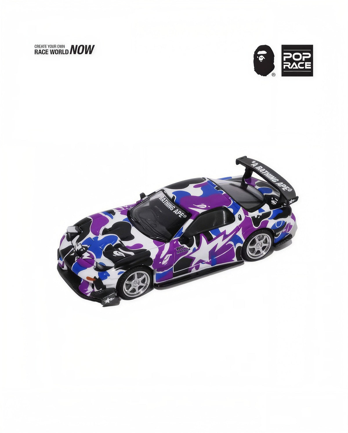 POPRACE x BAPE 1:64 Mazda RX-7 FD3S Re-Amemiya BAPE STORE Hong Kong 20th Anniversary Special Edition (PR640493)
