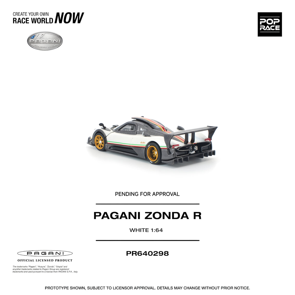 POPRACE 1/64 PAGANI ZONDA R WHITE (PR640298)