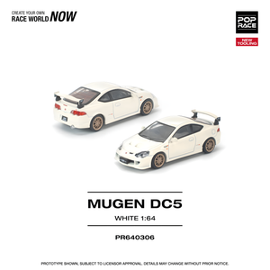 POPRACE 1/64 HONDA DC5 MUGEN WHITE NEW TOOLING (PR640306)