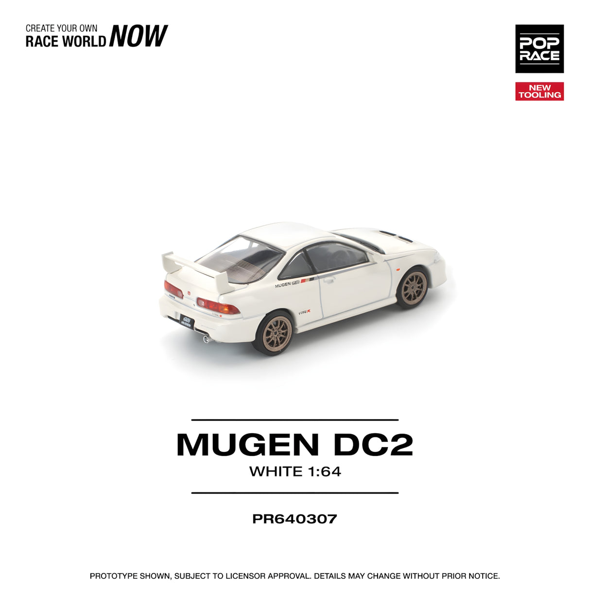 POPRACE 1/64 MUGEN DC2 WHITE NEW TOOLING (PR640307)