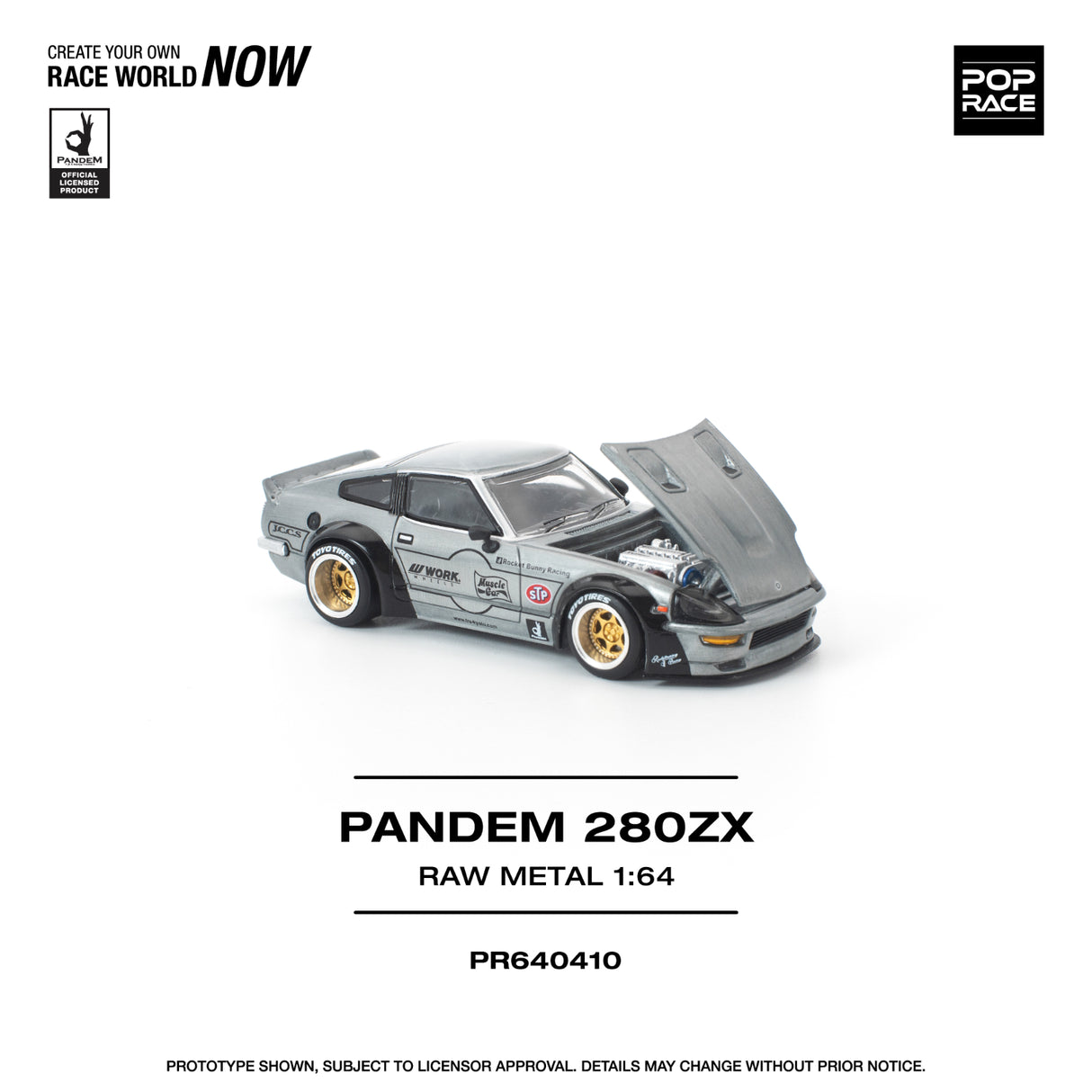 POPRACE 1/64 PANDEM 280ZX RAW METAL (PR640410)