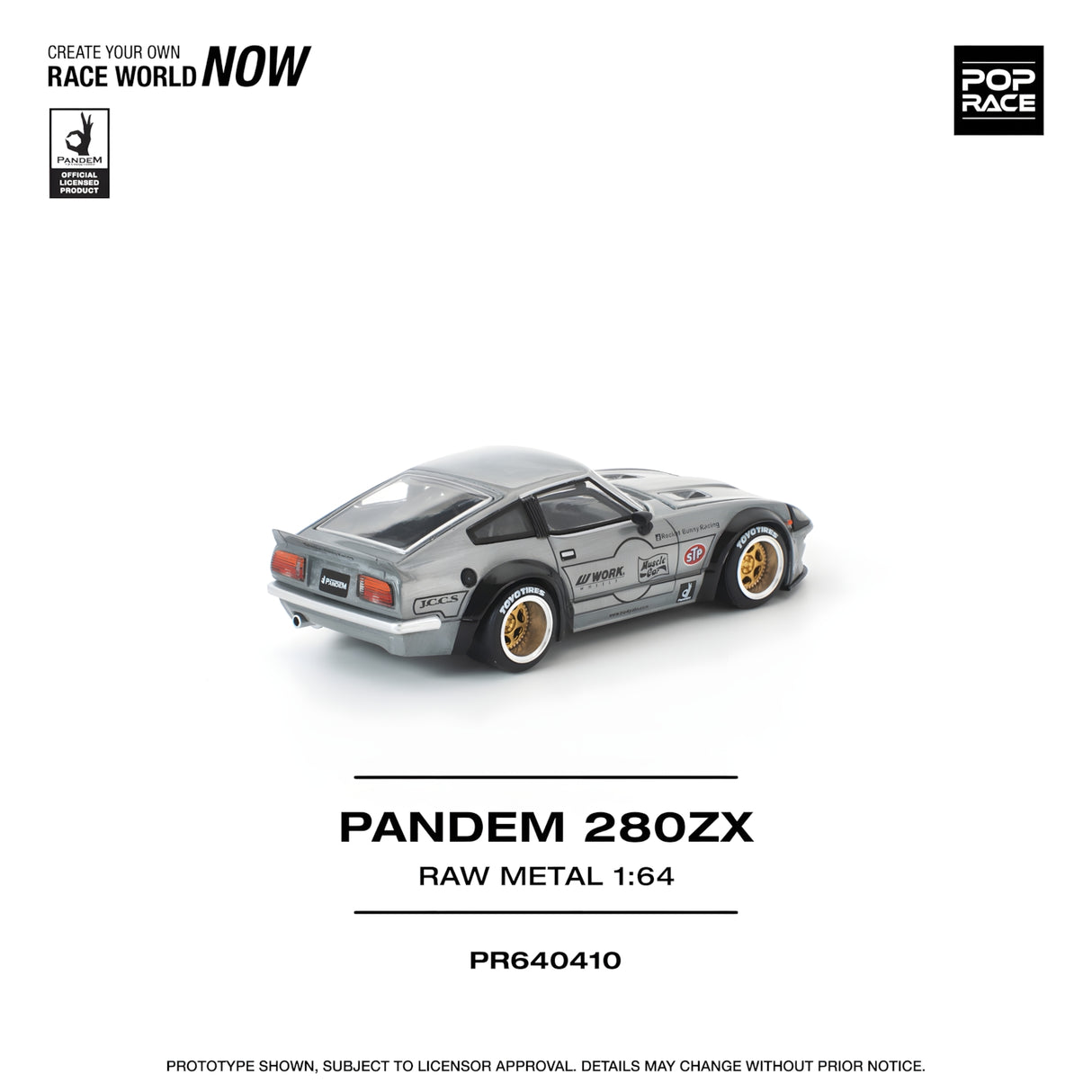 POPRACE 1/64 PANDEM 280ZX RAW METAL (PR640410)