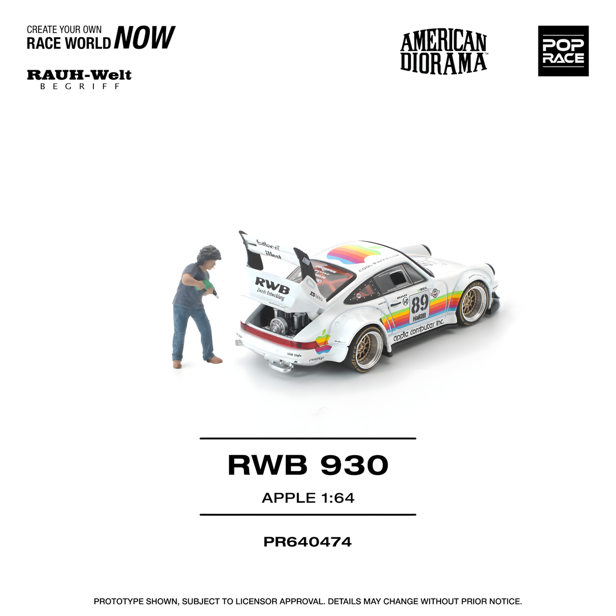 POPRACE 1/64 RWB 930 APPLE WITH FIGURE (PR640474)