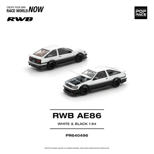 POPRACE 1/64 RWB AE86 WHITE BLACK (PR640496)