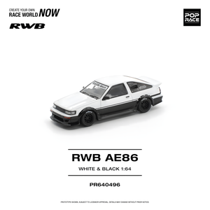 POPRACE 1/64 RWB AE86 WHITE BLACK (PR640496)