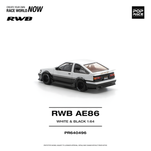 POPRACE 1/64 RWB AE86 WHITE BLACK (PR640496)