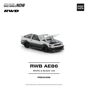 POPRACE 1/64 RWB AE86 WHITE BLACK (PR640496)