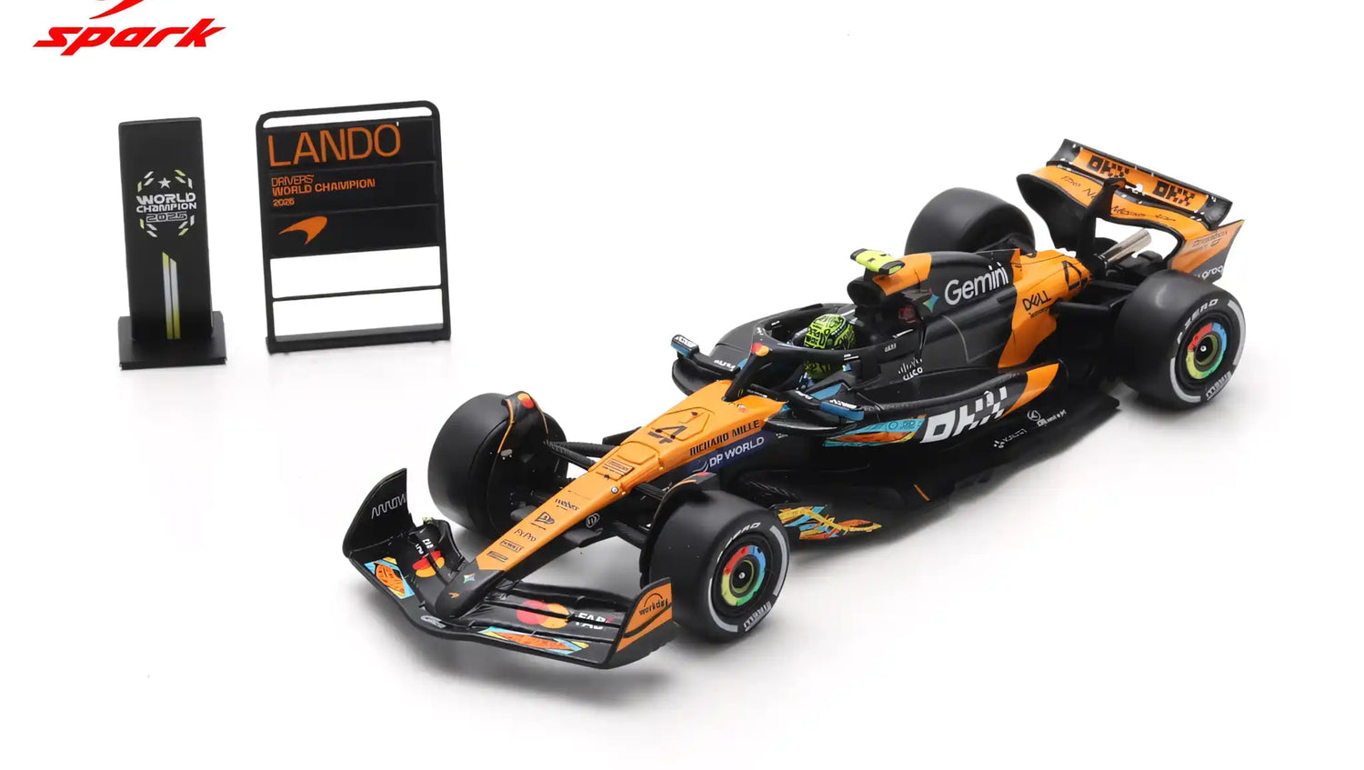 SPARK 1/64 McLAREN MCL39 #4 LANDO NORRIS WORLD CHAMPION ABU DHABI GP 2025 (64S078)