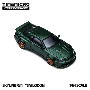 TIMEMICRO × PSC DESIGN 1/64 R34 "Smilodon" Dark Green Diecast Model (TM648406)