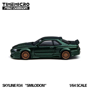 TIMEMICRO × PSC DESIGN 1/64 R34 "Smilodon" Dark Green Diecast Model (TM648406)