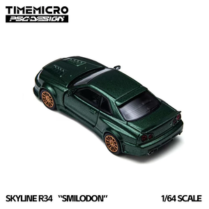 TIMEMICRO × PSC DESIGN 1/64 R34 "Smilodon" Dark Green Diecast Model (TM648406)