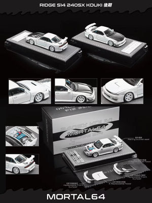 MORTAL64 1:64 Nissan Ridge Silvia S14 240SX Kouki White (MOT64S14021N)