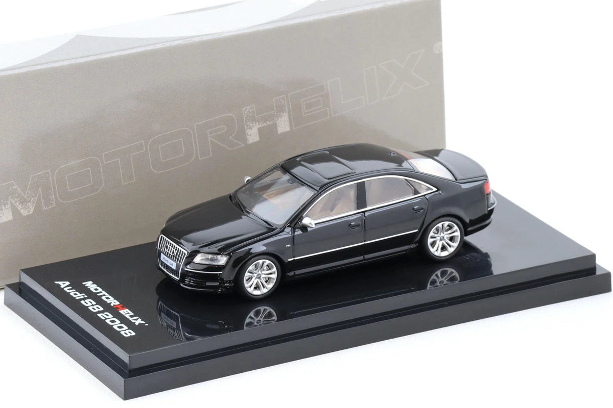 Motorhelix 1/64-Audi S8 2008 Brilliant Black (M68216)