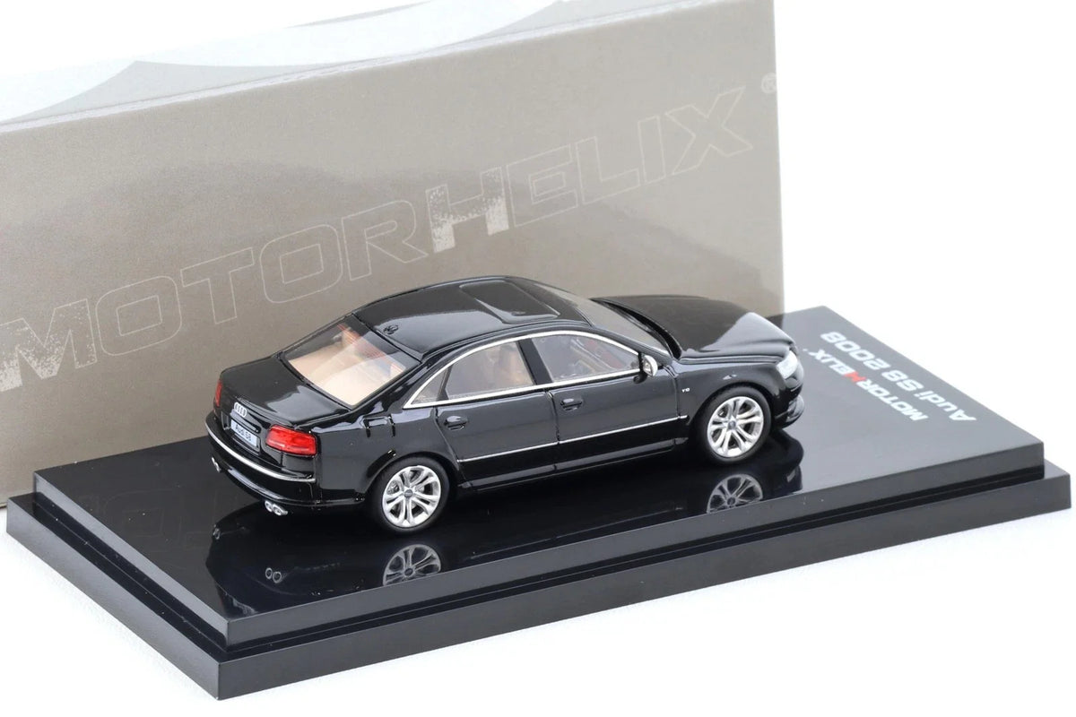 Motorhelix 1/64-Audi S8 2008 Brilliant Black (M68216)